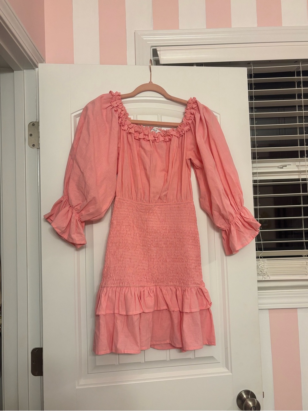 Petal & Pup Coral Pink Ruffle Smocked Top
